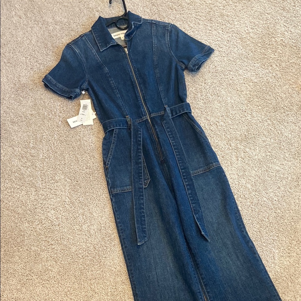 Denim Forum Indigo Zip-Up Jumpsuit